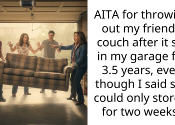 AITA for throwing out my friend’s couch after it sat in my garage for 3.5 years, even though I said she could only store it for two weeks?