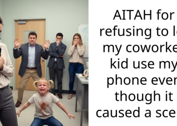 AITAH for refusing to let my coworker kid use my phone even though it caused a scene
