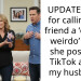 UPDATE: AITA for calling my friend a ‘creepy weirdo’ after she posted a TikTok about my husband?