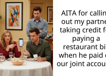 AITA for calling out my partner taking credit for paying a restaurant bill when he paid on our joint account?