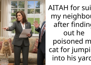 AITAH for suing my neighbour after finding out he poisoned my cat for jumping into his yard?