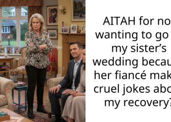 AITAH for not wanting to go to my sister’s wedding because her fiancé makes cruel jokes about my recovery?