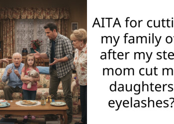AITA for cutting my family off after my step mom cut my daughters eyelashes?
