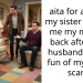 aita for asking my sister to give me my money back after her husband made fun of my wifes scars