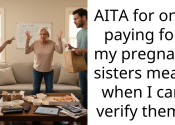 AITA for only paying for my pregnant sisters meals when I can verify them?