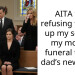 AITA for refusing to give up my seat at my mom’s funeral to my dad’s new wife?