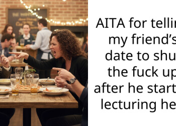 AITA for telling my friend’s date to shut the f**k up after he started lecturing her.