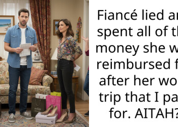 Fiancé lied and spent all of the money she was reimbursed for after her work trip that I paid for. AITAH?
