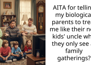 AITA for telling my biological parents to treat me like their new kids’ uncle who they only see at family gatherings?