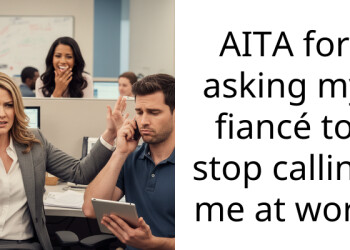 AITA for asking my fiancé to stop calling me at work