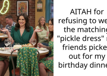 AITAH for refusing to wear the matching “pickle dress” my friends picked out for my birthday dinner?