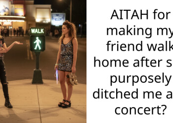 AITAH for making my friend walk home after she purposely ditched me at a concert?