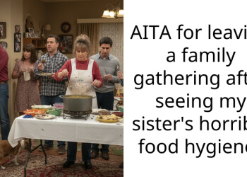 AITA for leaving a family gathering after seeing my sister’s horrible food hygiene?