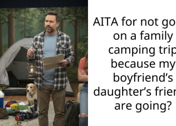 AITA for not going on a family camping trip because my boyfriend’s daughter’s friends are going?