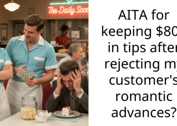 AITA for keeping $800 in tips after rejecting my customer’s romantic advances?