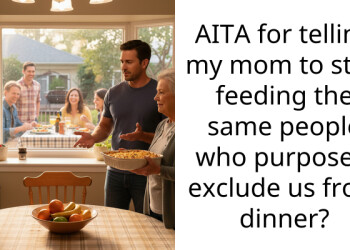 AITA for telling my mom to stop feeding the same people who purposely exclude us from dinner?