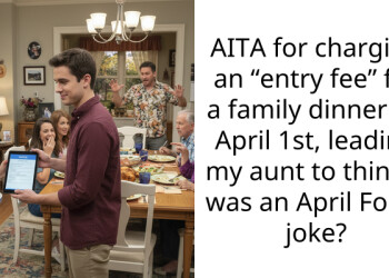 Aunt keeps crashing my dinners so I started charging $10 at the door and she’s furious