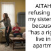 AITAH for refusing to pay my sister’s rent because she “has a right” to live in my apartment?