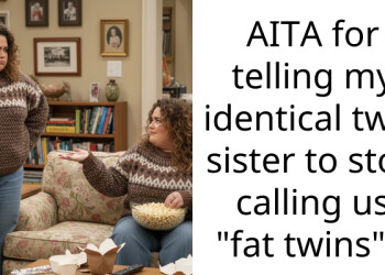 AITA for telling my identical twin sister to stop calling us “fat twins” ?