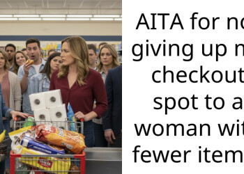 AITA for not giving up my checkout spot to a woman with fewer items?