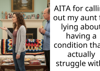 AITA for calling out my aunt for lying about having a condition that I actually struggle with?