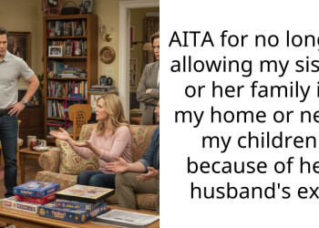 AITA for no longer allowing my sister or her family in my home or near my children because of her husband’s ex?