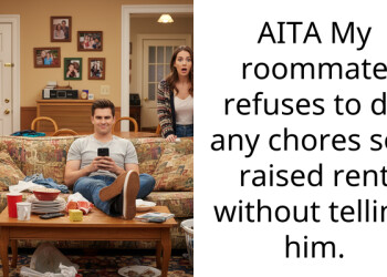 AITA My roommate refuses to do any ch**es so I raised rent without telling him.