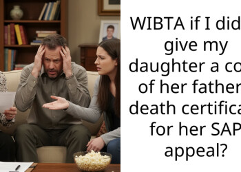 WIBTA if I didn’t give my daughter a copy of her father’s death certificate for her SAP appeal?
