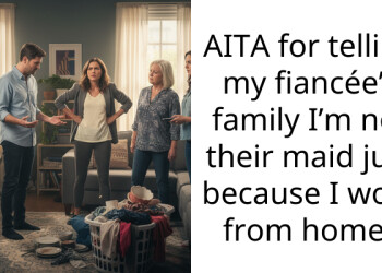 AITA for telling my fiancée’s family I’m not their maid just because I work from home?