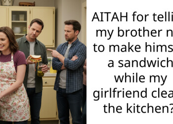 AITAH for telling my brother not to make himself a sandwich while my girlfriend cleans the kitchen?