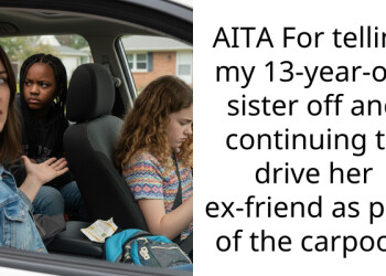 AITA For telling my 13-year-old sister off and continuing to drive her ex-friend as part of the carpool?