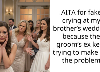 AITA for fake crying at my brother’s wedding because the groom’s ex kept trying to make me the problem