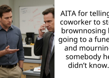 AITA for telling a coworker to stop brownnosing by going to a funeral and mourning somebody he didn’t know.