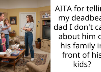 AITA for telling my deadbeat dad I don’t care about him or his family in front of his kids?