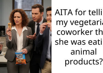 AITA for telling my vegetarian coworker that she was eating animal products?