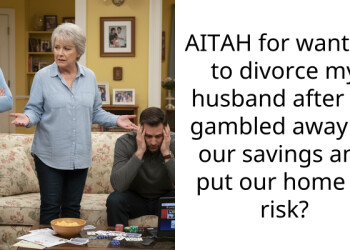 AITAH for wanting to divorce my husband after he gambled away all our savings and put our home at risk?