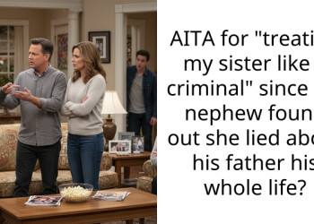AITA for “treating my sister like a criminal” since my nephew found out she lied about his father his whole life?