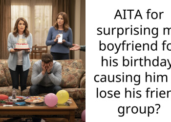 AITA for surprising my boyfriend for his birthday, causing him to lose his friend group?