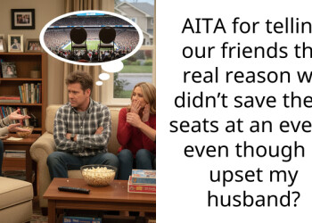 AITA for telling our friends the real reason we didn’t save them seats at an event, even though it upset my husband?
