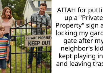 AITAH for putting up a “Private Property” sign and locking my garden gate after my neighbor’s kids kept playing in it and leaving trash?
