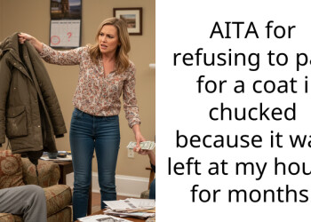 AITA for refusing to pay for a coat i chucked because it was left at my house for months.
