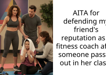 AITA for defending my friend’s reputation as a fitness coach after someone pa*sed out in her cla*s?