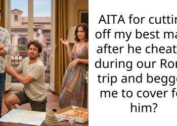 AITA for cutting off my best mate after he cheated during our Rome trip and begged me to cover for him?
