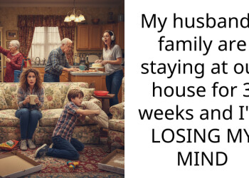 My husband’s family are staying at our house for 3 weeks and I’M LOSING MY MIND