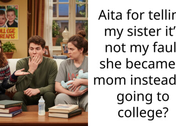 Aita for telling my sister it’s not my fault she became a mom instead of going to college?