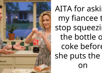 AITA for asking my fiancee to stop squeezing the bottle of coke before she puts the lid on