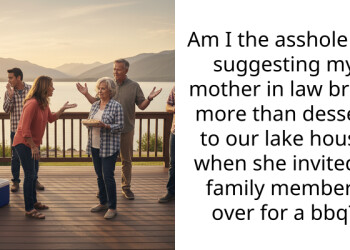 Am I the a*shole for suggesting my mother in law bring more than dessert to our lake house when she invited 8 family members over for a bbq?