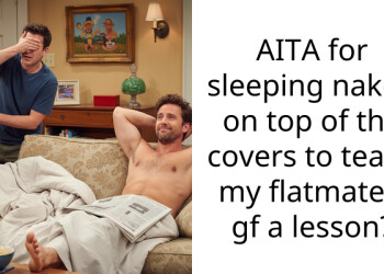 Guy Intentionally Sleeps Without Clothes To Teach Roommate’s Girlfriend Who Always Barges In Without Knocking A Lesson