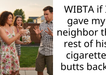 WIBTA if I gave my neighbor the rest of his cigarette b**ts back?