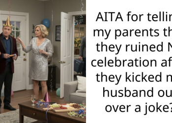 Enabling Wife Defends Her Husband From Her Family After He Made An Offensive Adoption Joke That Ruined Their New Year’s Eve Dinner